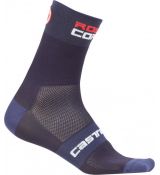 Castelli ROSSO CORSA 6 Letné cyklo ponožky vysoké 6cm oceľ.modrá veľkosť S/M