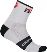 Castelli ROSSO CORSA 6 Letné cyklo ponožky vysoké 6cm bielaveľkosť S/M