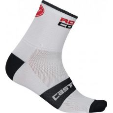 Castelli ROSSO CORSA 6 Letné cyklo ponožky vysoké 6cm bielaveľkosť S/M