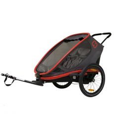 Hamax OUTBACK Multifunkčný detský vozík-dvojmiestny šedá/červená/svetlá čierna