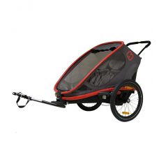 Hamax OUTBACK Multifunkčný detský vozík-dvojmiestny šedá/červená/svetlá čierna