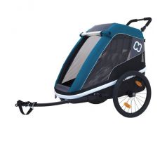 Hamax AVENIDA TWIN Multifunkčný detský vozík-dvojmiestny šedá/modrá