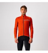 Castelli 21511 SQUADRA STRETCH pánska cyklistická bunda proti vetru a chladu červeno oranžová veľkosť L