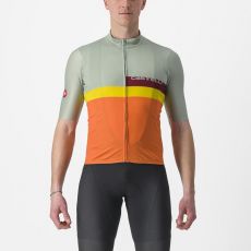 Castelli 22017 A BLOCCO pánsky cyklistický dres s krátkym rukávom 346 zelená/bordová/mango Skladom veľkosť 3XL