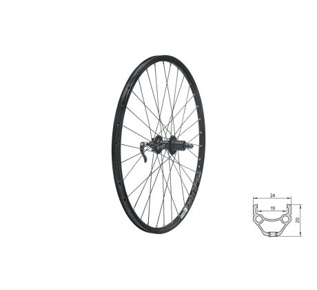 Zapletené koleso zadné KLS DRAFT DSC R, 26", black