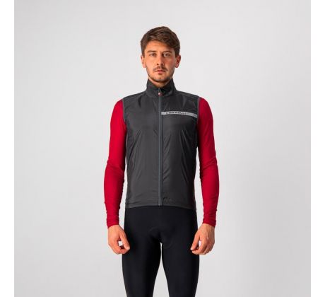 Castelli 21512 SQUADRA STRETCH pánska cyklistická vesta proti chladu a vetru svetlá čierna