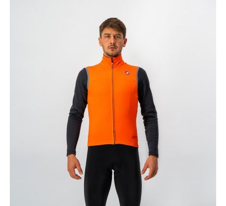 Castelli 19504 PERFETTO VEST Pánska cyklistická vesta do chladnejších podmienok Farba: 034 oranžová 