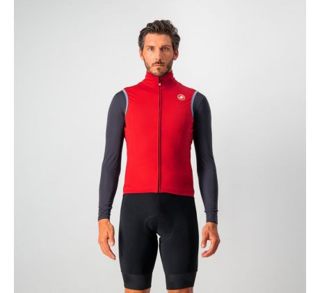 Castelli 19504 PERFETTO VEST Pánska cyklistická vesta do chladnejších podmienok  tmavá červená copy