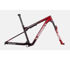 Rámová sada S-Works Epic World Cup Frameset RockShox SIDluxe WCID Ultimate 2024 Gloss Red Tint / Flake Silver Granite / Metallic White